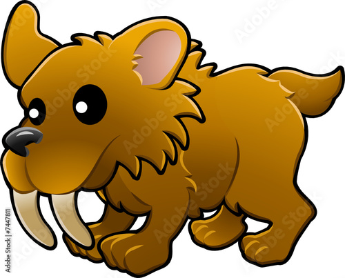 Cute sabre tooth tiger illustration