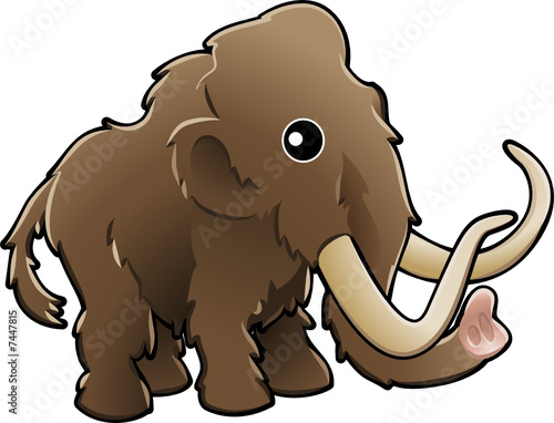 Cute woolly mammoth illustration