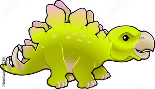 Cute friendly stegosaurus vector illustration