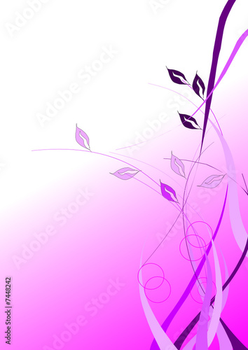 illustration vectorielle florale rose et mauve