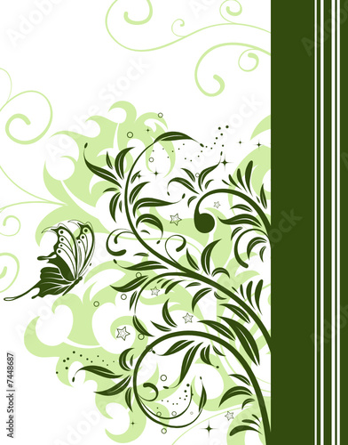 Flower background with butterfly  element for design  vector