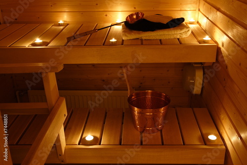 Interior of a Finnish sauna