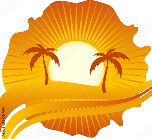 Abstract tropical sunset