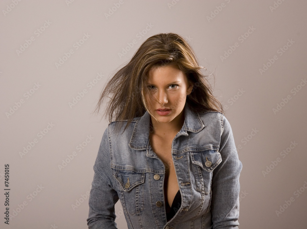Brunette Jacket Open Hair Around Face Brunette Jacket Open Hair Around Face