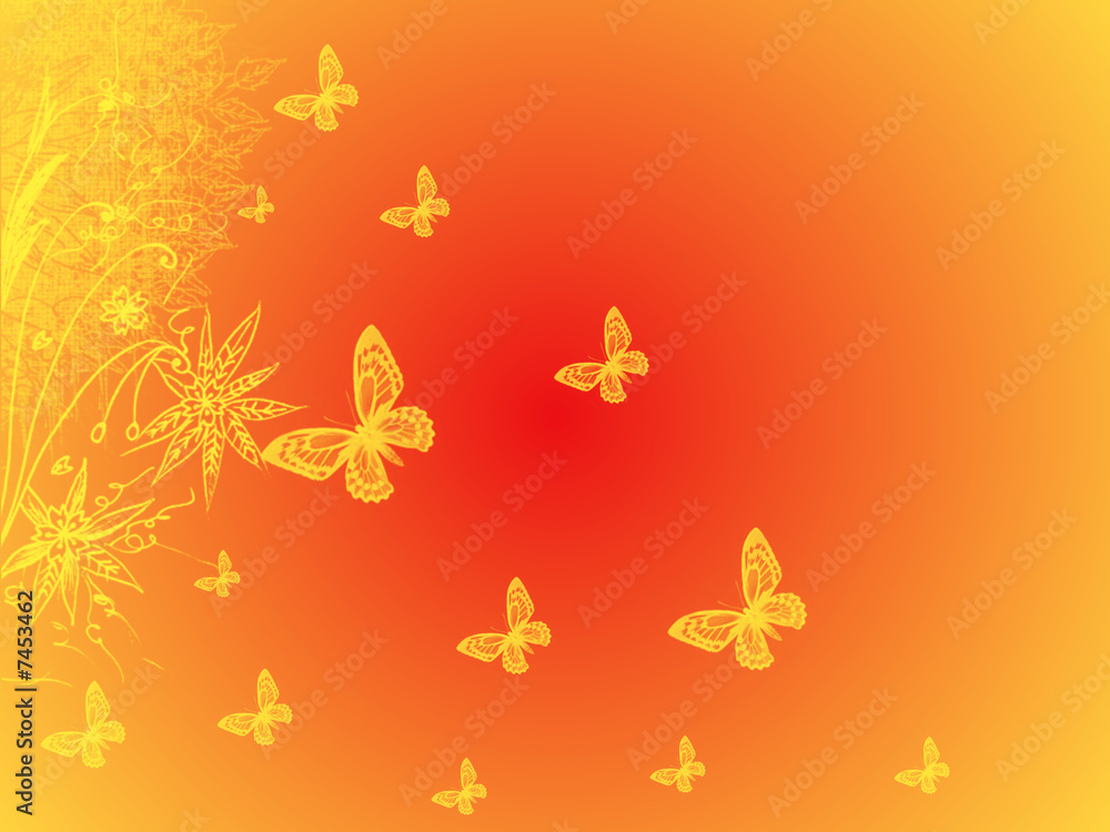 Obraz premium sfondo con farfalle
