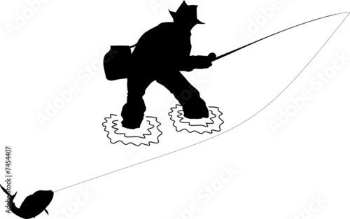 fisherman silhouette vector