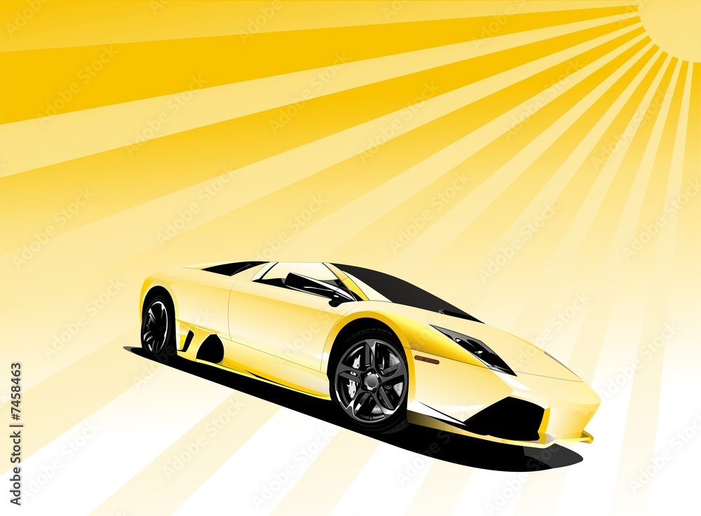 yellow sport car 