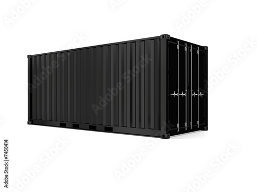 3D render of a freight container on white background