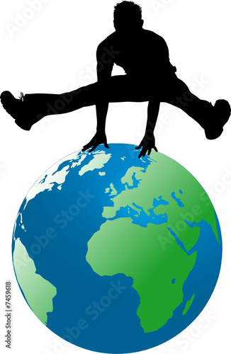silhouette homme sautant sur la terre