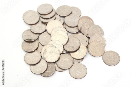 Obraz na płótnie A pile of US Coins w salonie