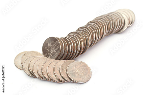 Obraz na płótnie A pile of US Coins w salonie