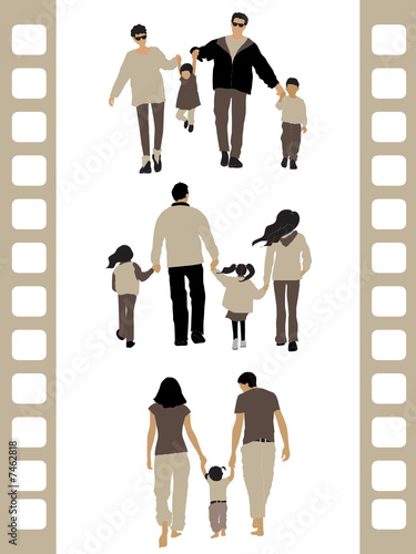 Peoples silhouette: 3 family