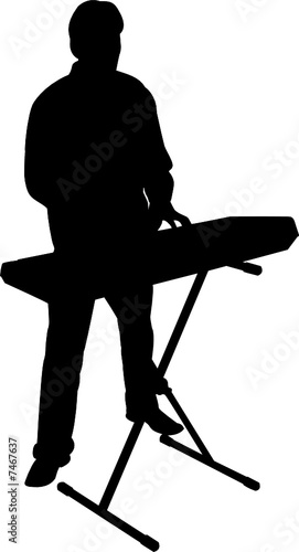 Vector contour of the street musician. Format SVG