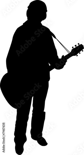 Vector contour of the street musician. Format SVG