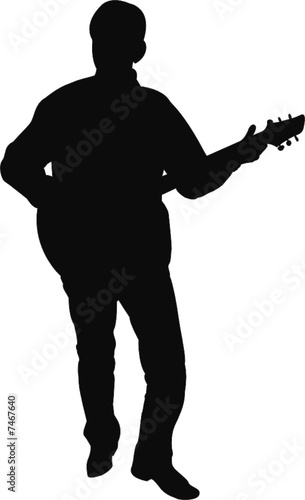 Vector contour of the street musician. Format SVG
