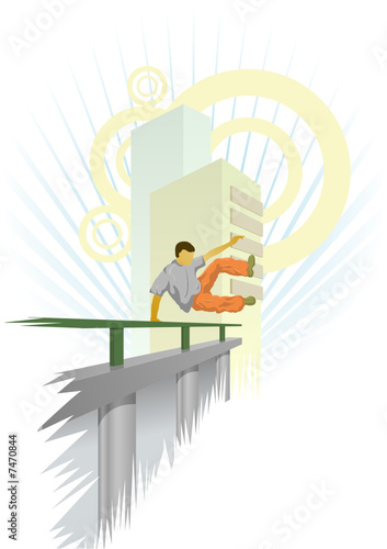 Vector illustration of urban parkour