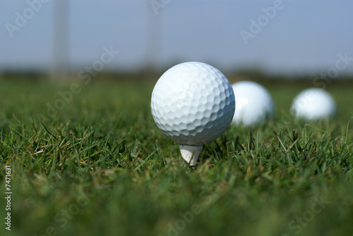 Golf ball in tall green grass