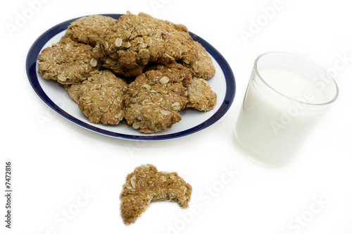 Oatmeal cookies with bite taken out of it