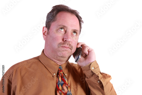 Man Stressed on Cell Phone