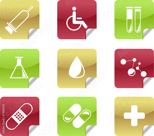 Icons aus dem Bereich Medizin, Krankenhaus, Arzt, Klinik