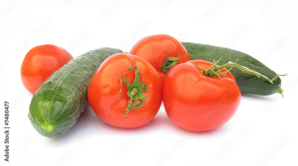 Tomato and cucumbers fresh vegetables
