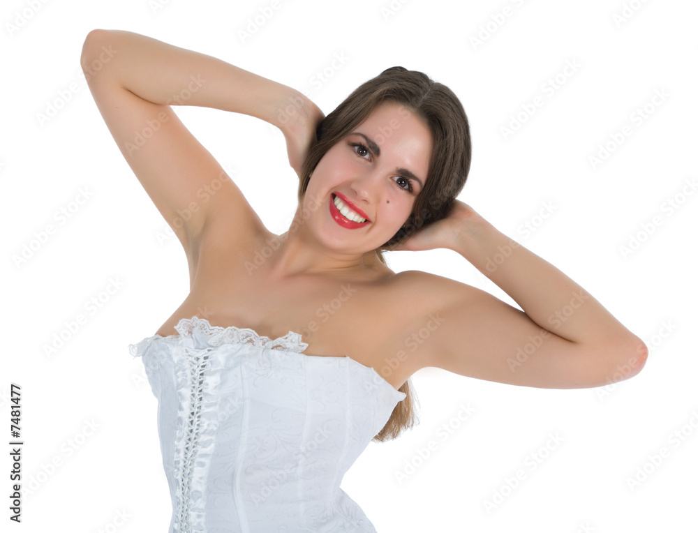 Obraz premium Girl in white corset