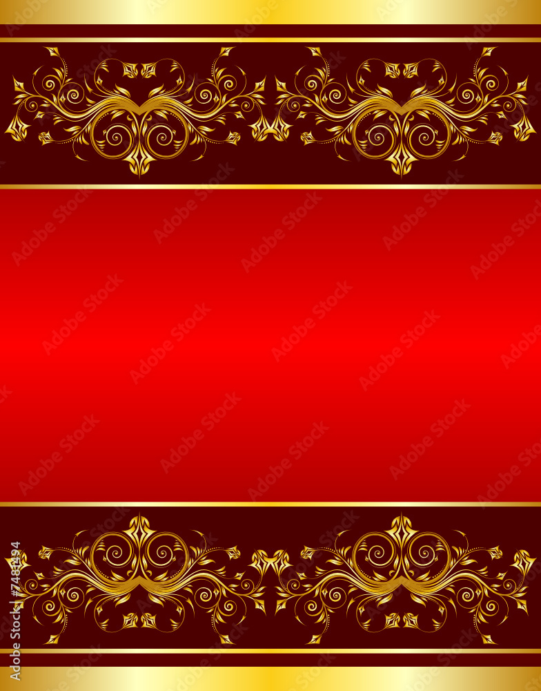 Gold flower background with frame, design, vector