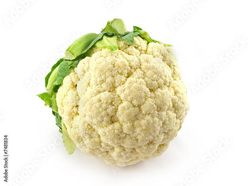 Cauliflower fresh vegetable isolated on white background photo