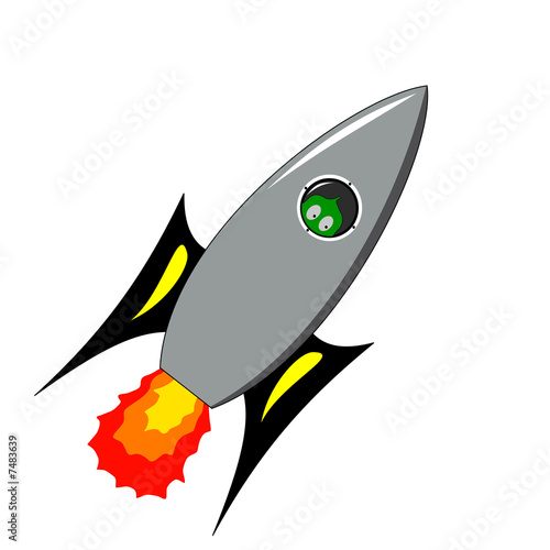 Fototapeta Naklejka Na Ścianę i Meble -  alien in rocket