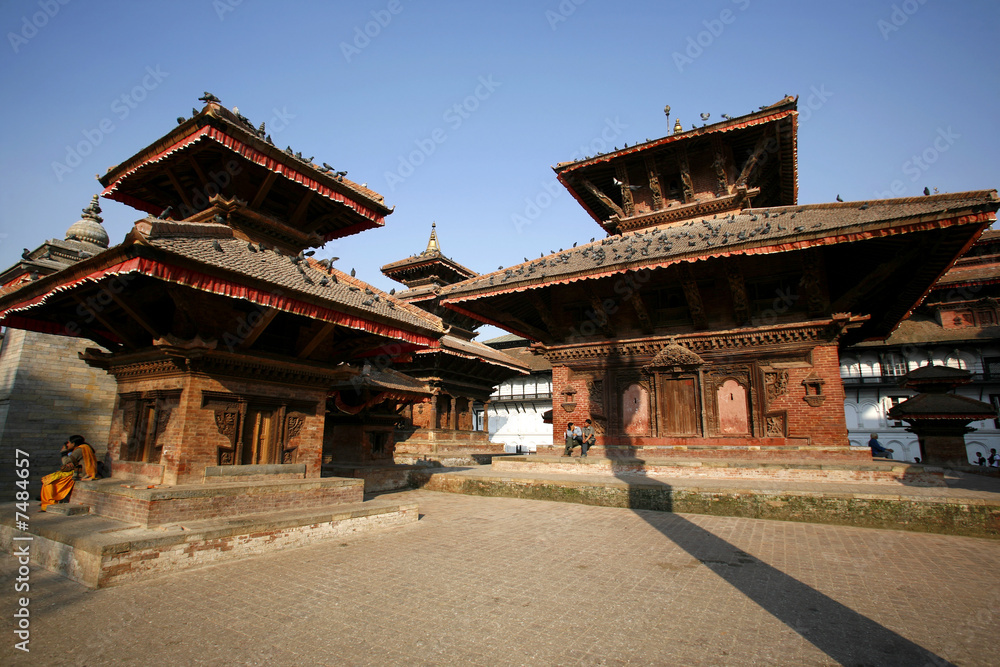 pagodas in durbar square in kathmandu, nepal pagodas in durbar square in kathmandu, nepal