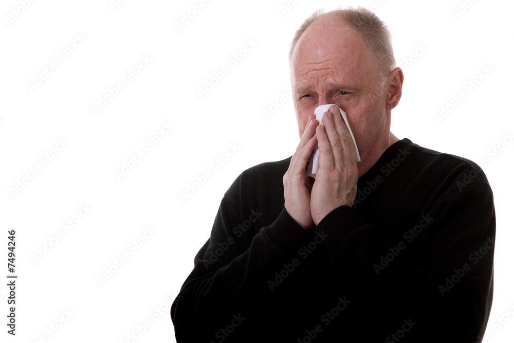 Old Guy in Black with Cold Old Guy in Black with Cold