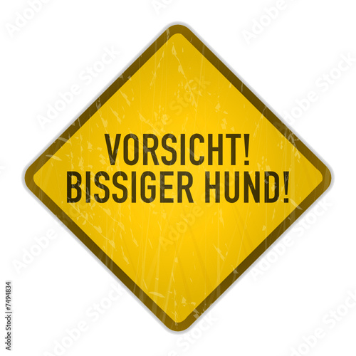 schild vorsicht! bissiger hund!