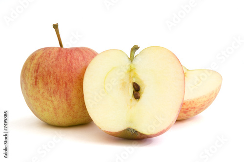Apples photographed on a white background