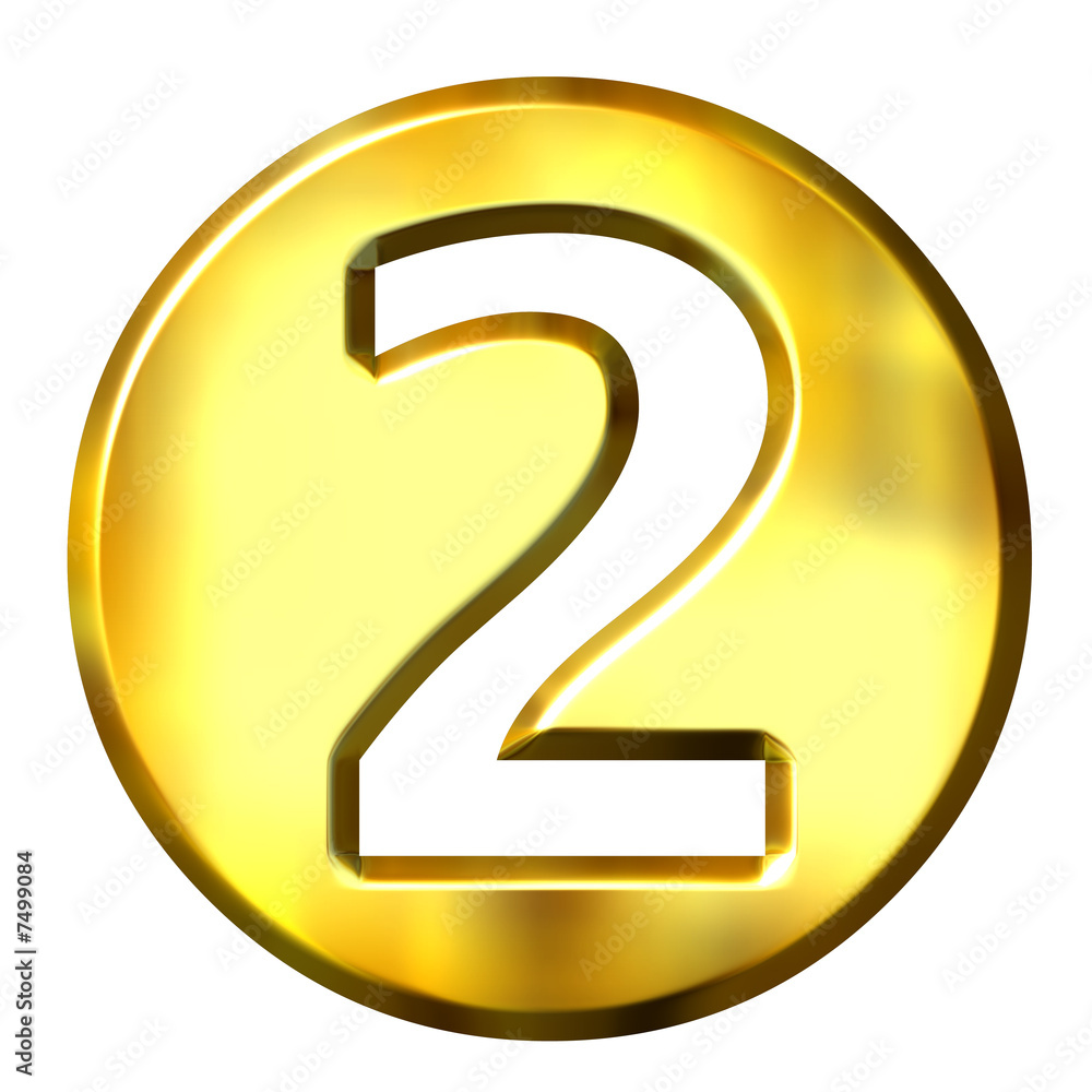 3D Golden Framed Number 2 3D Golden Framed Number 2