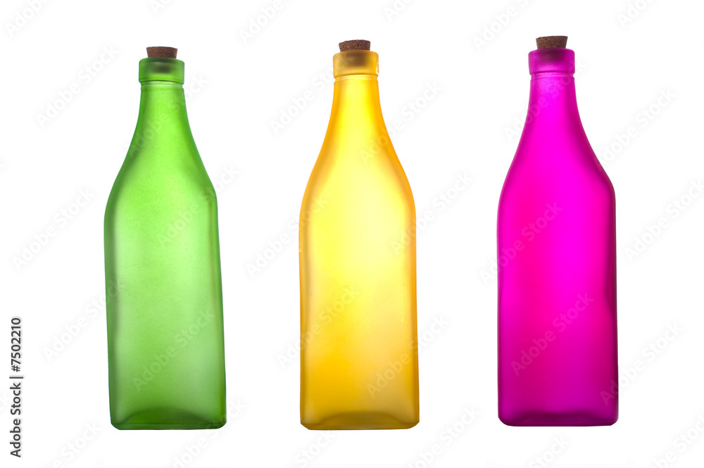 Colorful Bottles on White Colorful Bottles on White