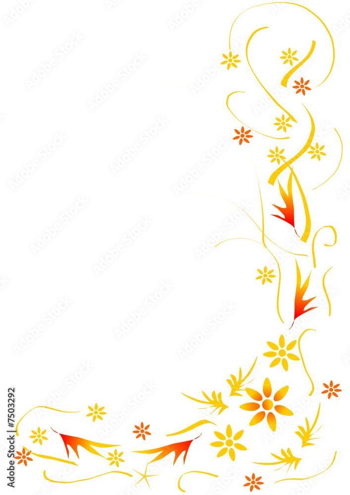 ornement floral jaune à fleurs