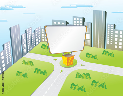 Clean billboard for filling informations on the city