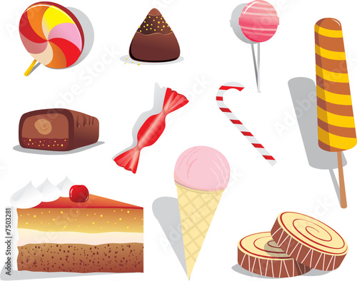 set of sweet dessert