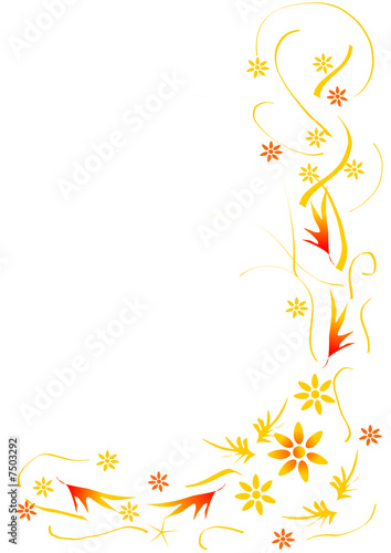ornement floral jaune à fleurs