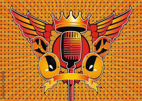 Speaker and microphone motif.