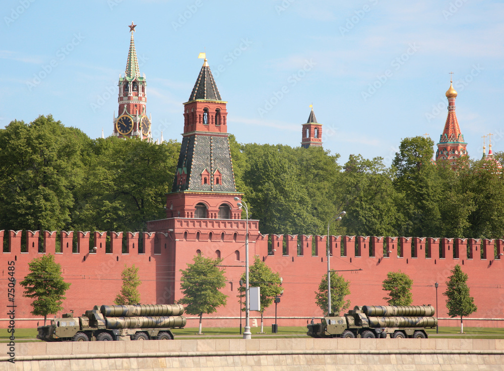Obraz premium Ceremonial parade. Victory Day 1945 year. Russia.
