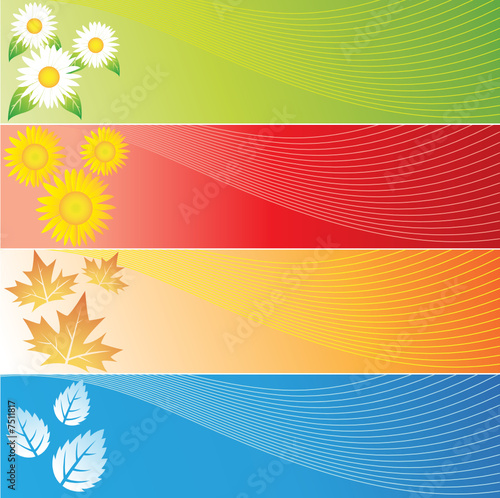 Four Seasons Banners in four different colours
