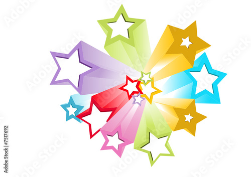 3d stars vector design