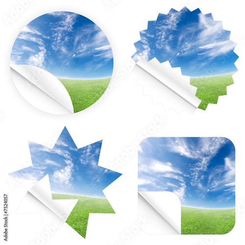 Beautiful blue sky horizon stickers