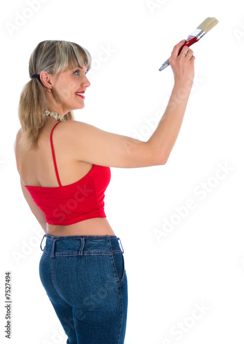 Woman with paintbrush