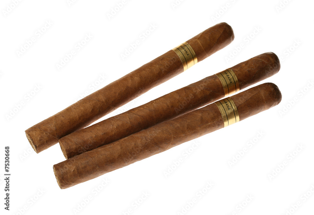 Havana Cigars Set Isolated on White Havana Cigars Set Isolated on White