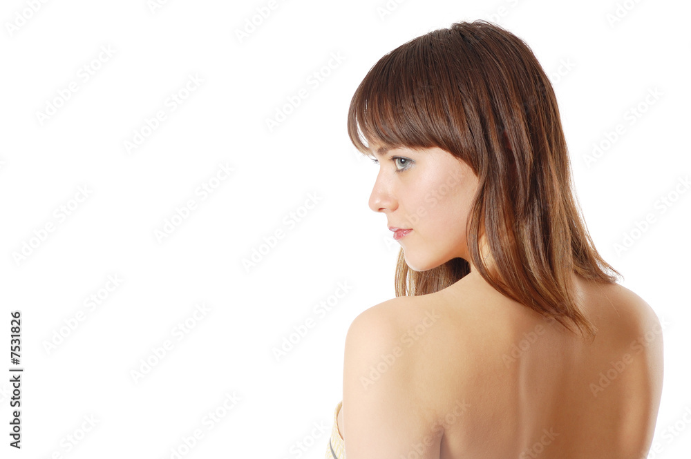 portrait of the attractive girl on white background portrait of the attractive girl on white background