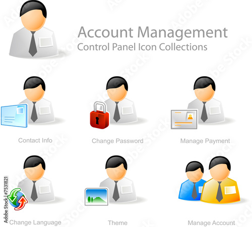 account management  - control panel icon set