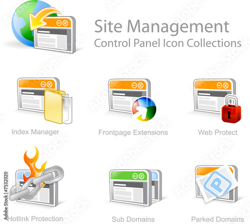 site management 2 - control panel icon set