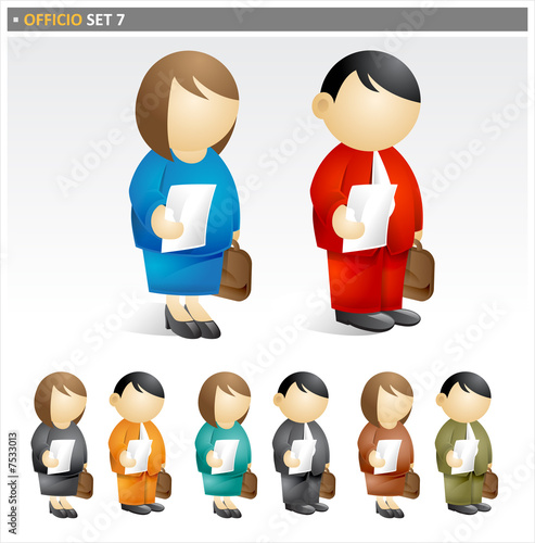 Business People with Briefcase - officio icon set